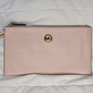 Michael Kors Fulton Blossom Pink Zip Clutch